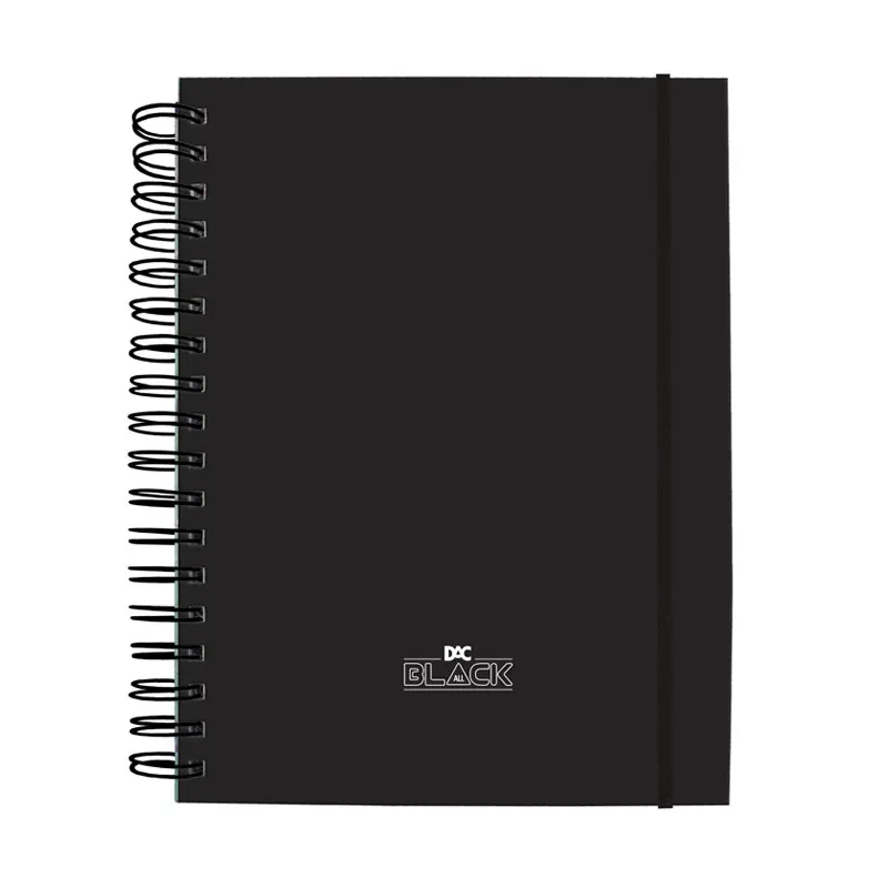 Caderno espiral capa dura 1/4 Smart 80 folhas 4142 All Black - Dac