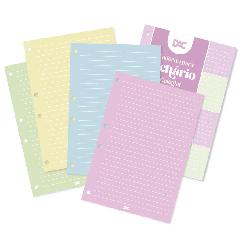 Bloco refil caderno argolado colegial 48 folhas pautado Enjoy - Dac