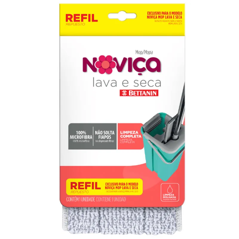 Mop Noviça refil lava e seca - BT1398R - Bettanin