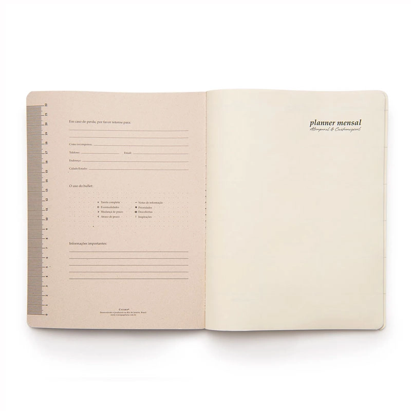 Planner permanente revista 19x25 planejamento mensal Clássica Vermelho 2027 - Cicero