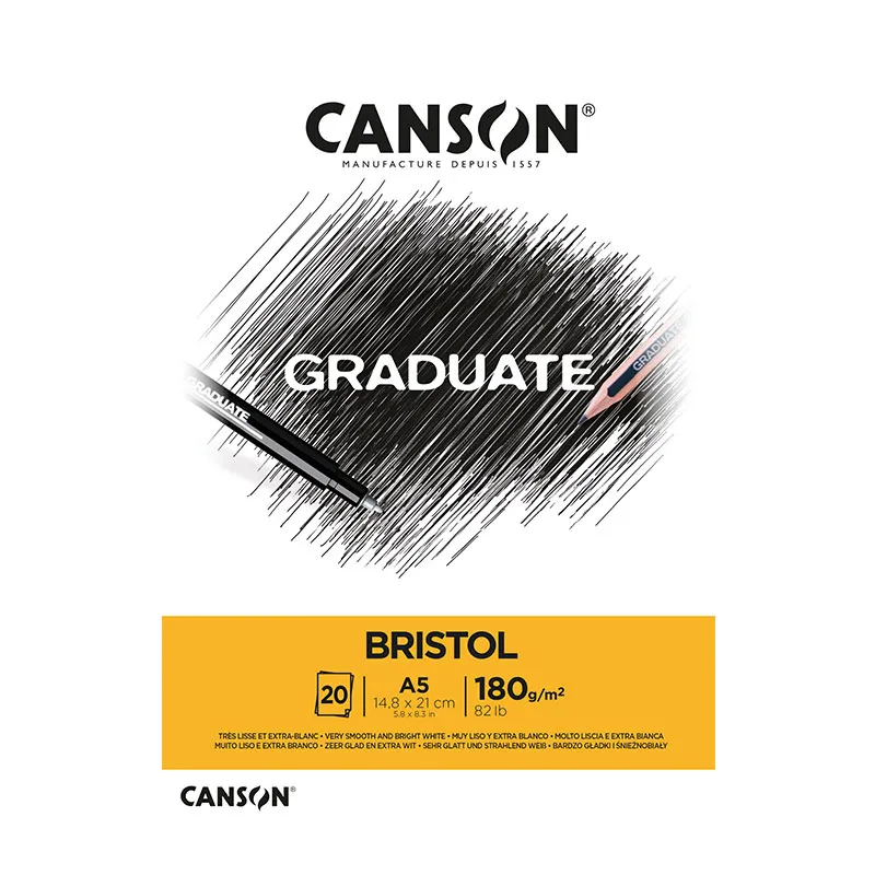 Bloco graduate bristol A5 180g - com 20 folhas - Canson