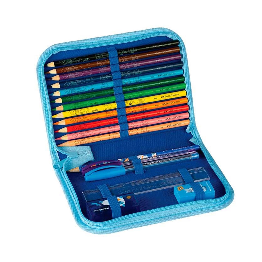 Estojo escolar Pets Gato 18.2223 completo - Faber-Castell