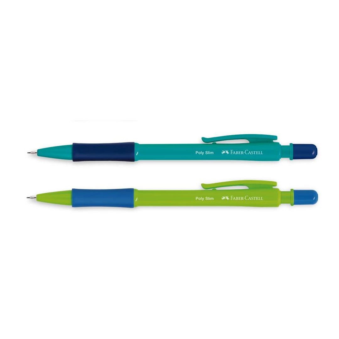 Lapiseira 0.5mm Poly Slim Azul e Verde SM/05SLIMAV com 2 unidades - Faber-Castell