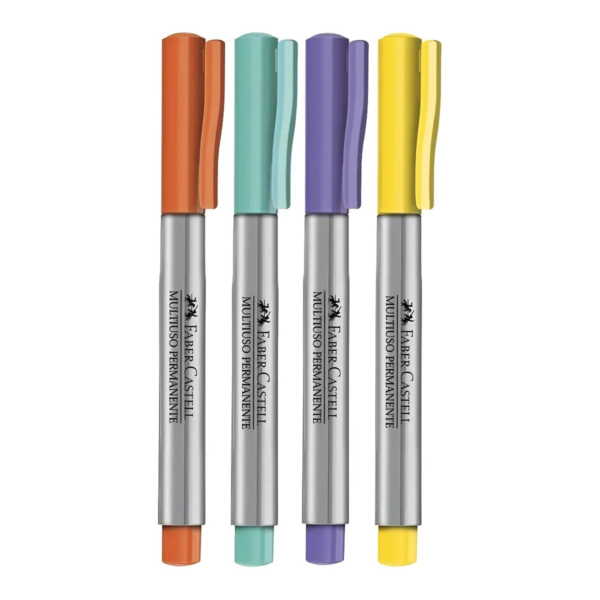 Pincel multiuso permanente MULTI/ES4ZF com 4 unid - Faber-Castell