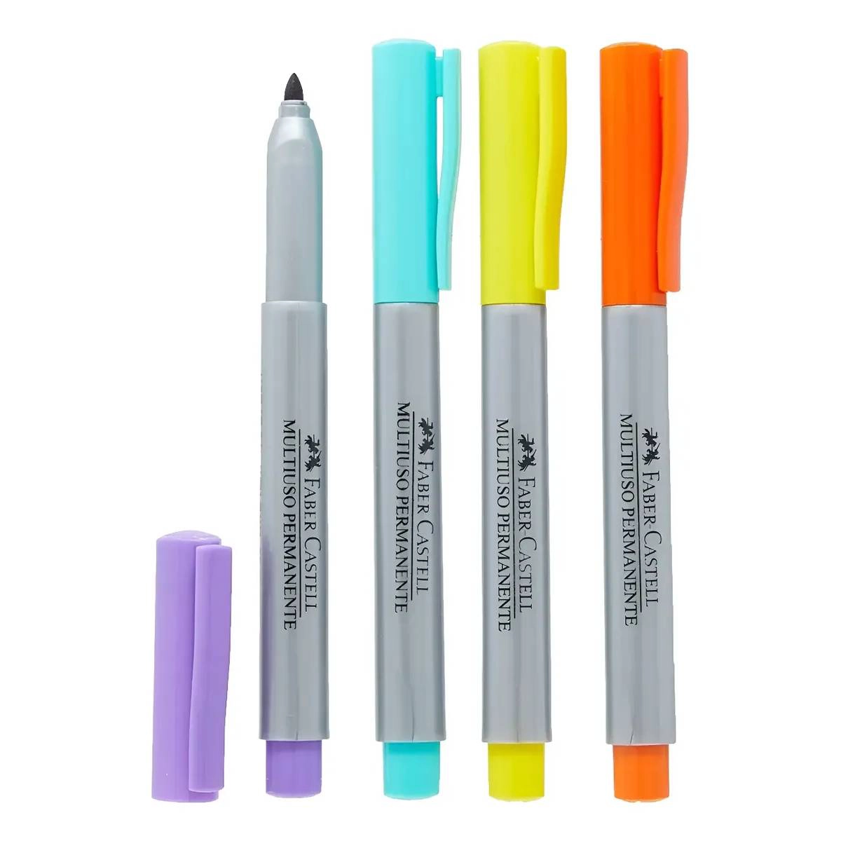 Pincel multiuso permanente MULTI/ES4ZF com 4 unid - Faber-Castell