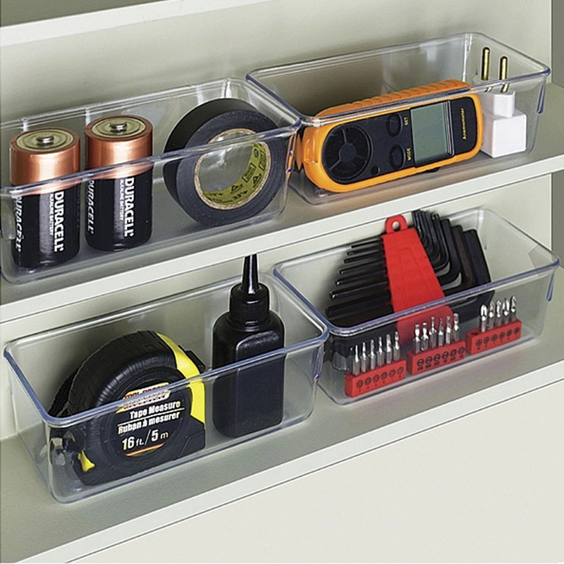 Organizador de gaveta retangular pequeno Cristal com 4 peças 971 - Acrimet