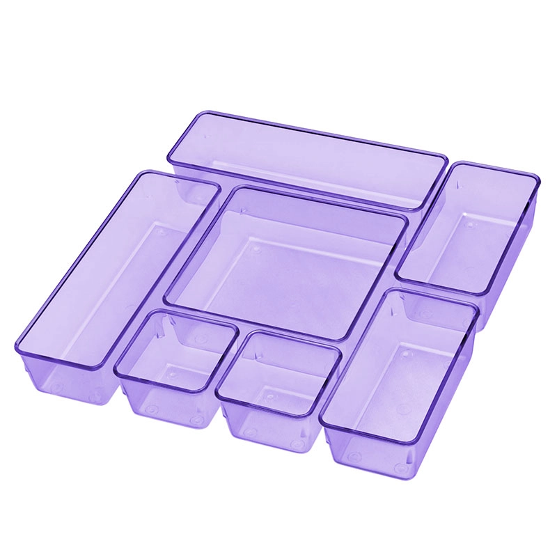 Potes organizadores com 7 peças sortidas Lilás Clear - 975.2 - Acrimet