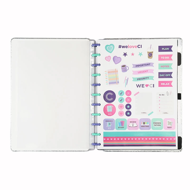 Caderno inteligente grande Lets Glitter Silver 2.0 - CIGD4146