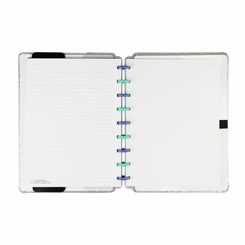 Caderno inteligente médio Lets Glitter Silver 2.0 - CIMD3134
