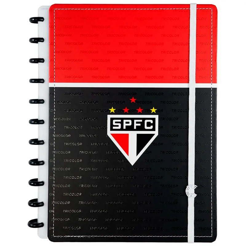 Caderno inteligente grande São Paulo Tricolor Paulista Preto - CIGD4143