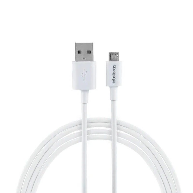 Cabo micro USB PVC Branco 1,2m EUAB12PB - Intelbras