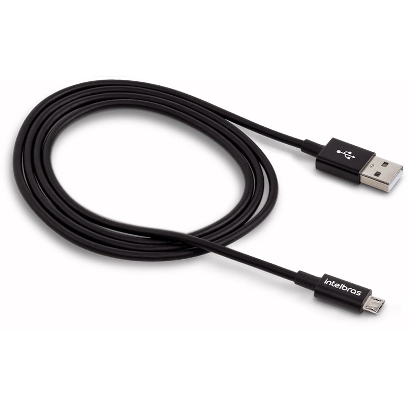 Cabo micro USB PVC Preto 1,2m EUAB12PP - Intelbras