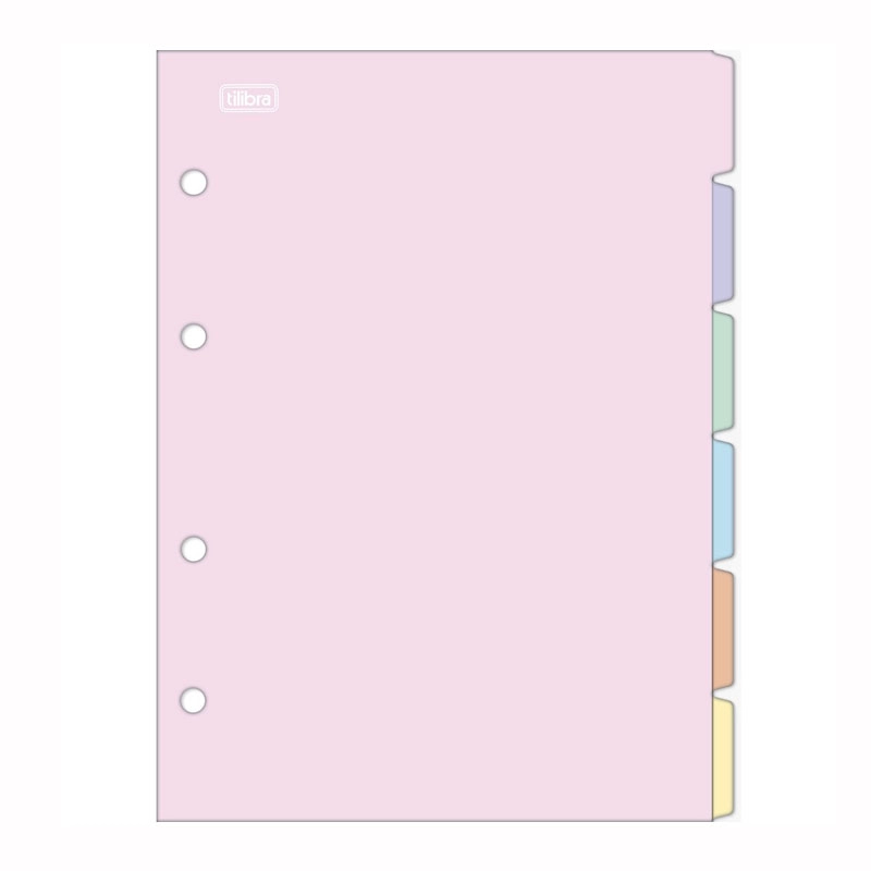 Divisória colorida colegial 6 projeções 322644 - Tilibra
