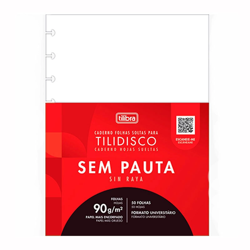 Bloco para tilidisco universitário sem pauta 50 folhas - Tilibra