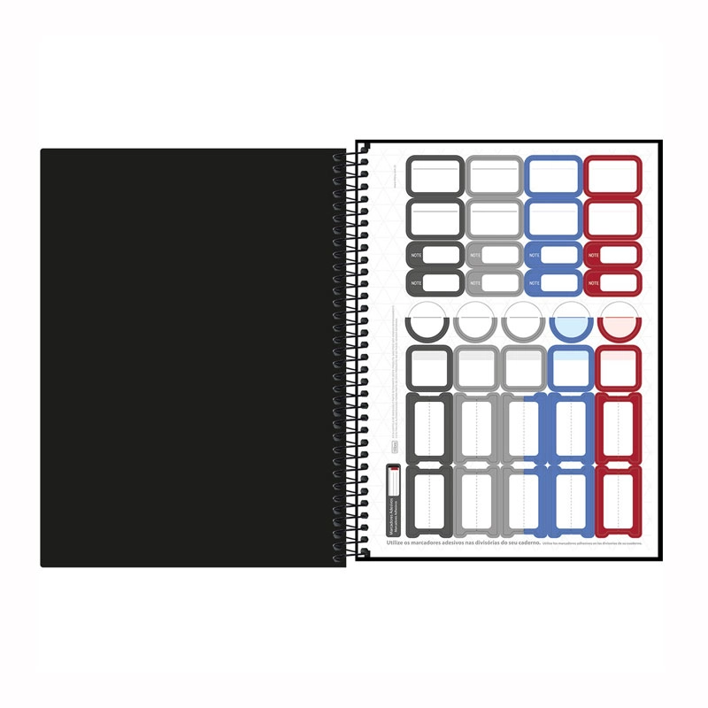 Caderno espiral capa dura universitário 1x1 80 folhas Neon Masculino Connect - Tilibra