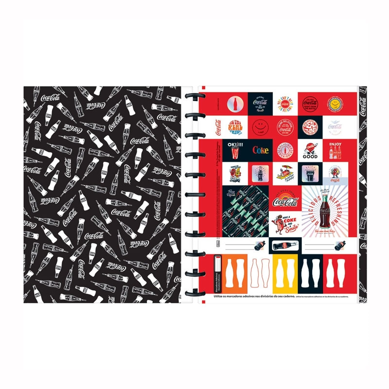 Caderno universitário Tilidisco 10x1 160 folhas Coca-Cola - Tilibra
