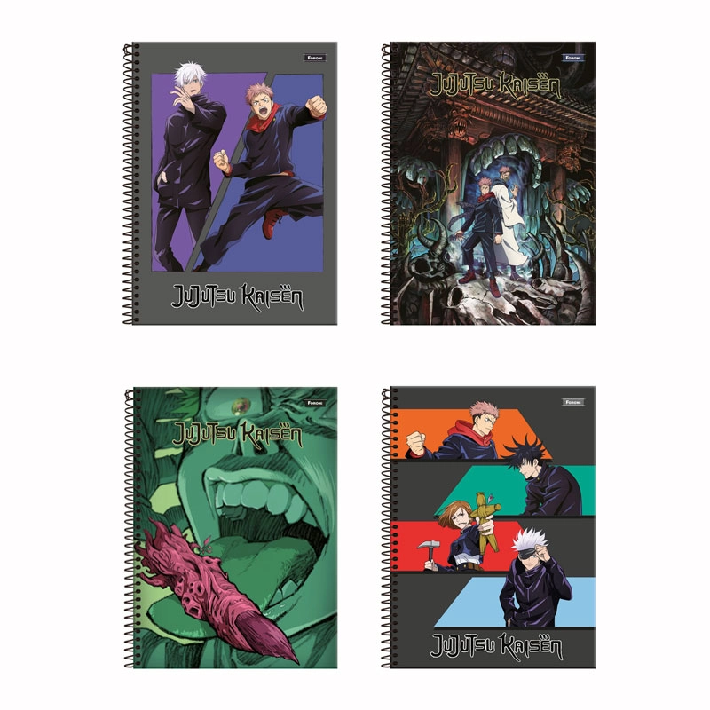 Caderno espiral capa dura universitário 1x1 80 folhas Jujutsu Kaisen - Foroni