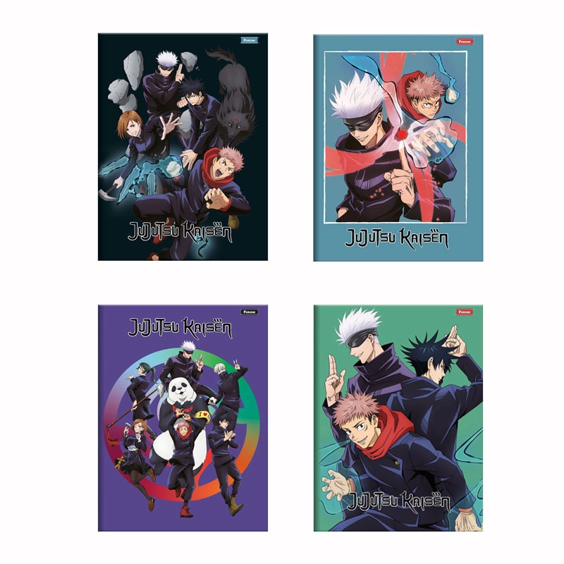 Caderno brochurão capa dura universitário 1x1 80 folhas Jujutsu Kaisen - Foroni