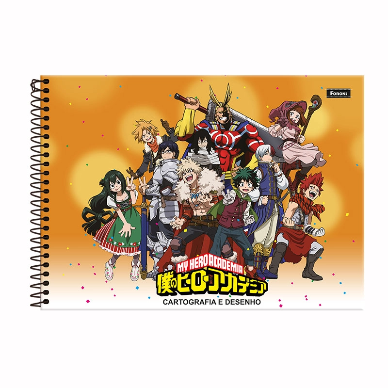 Caderno espiral capa dura cartografia 80 folhas My Hero Academia - Foroni