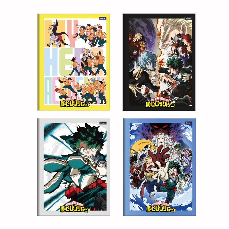 Caderno brochurão capa dura universitário 1x1 80 folhas My Hero Academia - Foroni