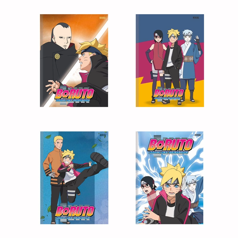 Caderno brochurão capa dura universitário 1x1 80 folhas Boruto - São Domingos