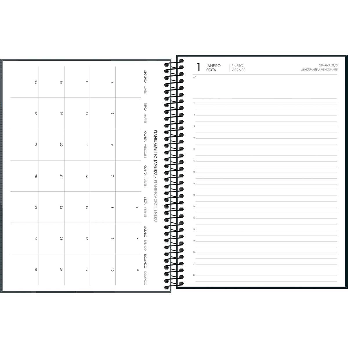 Agenda executiva espiral diária Spot Masculina 275x200mm 2027 - Tilibra