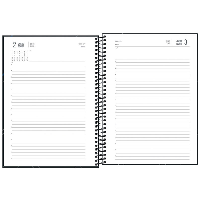 Agenda executiva espiral diária Spot 275x200mm 2026 - Tilibra