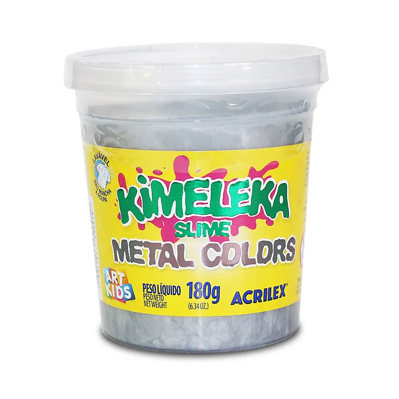 Kimeleka Slime Art Kids metálica 180g Prata 533 - Acrilex