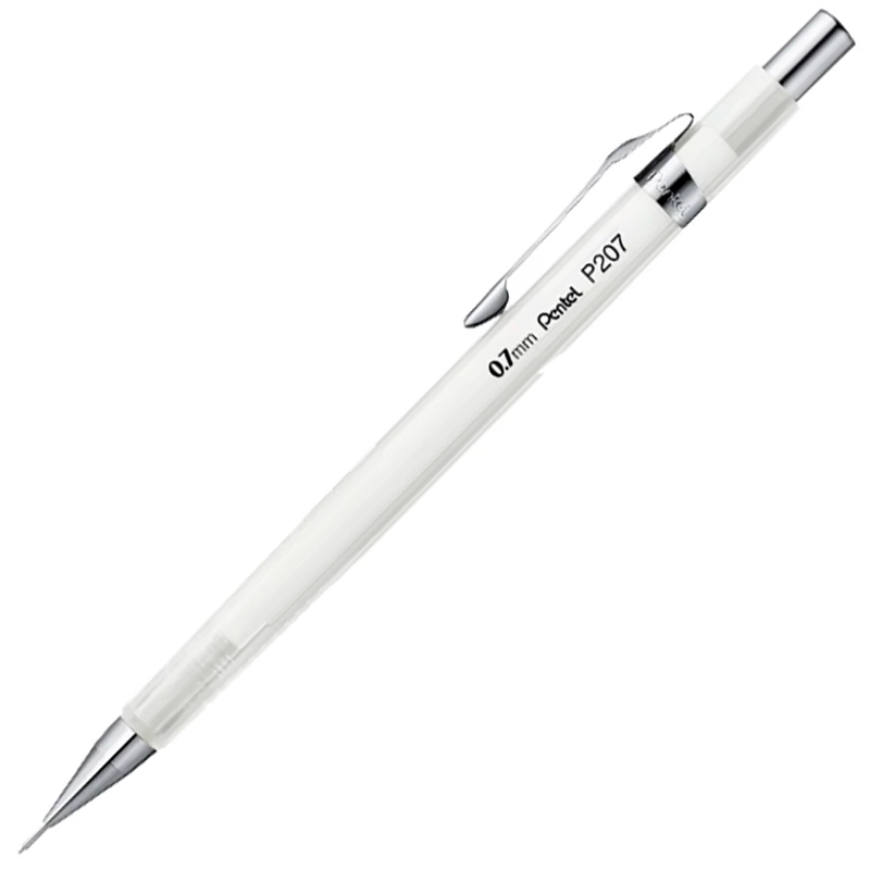 Lapiseira 0.7mm P207 Sharp Clena Branca Transparente - Pentel