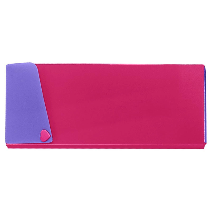 Estojo escolar plástico simples Full Color Pink e Roxo 8804.01 - Dello