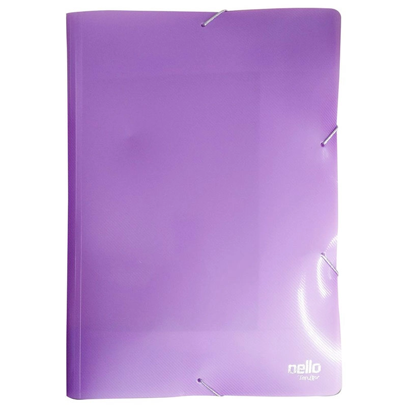 Pasta com aba elástico ofício TopLine Perolizada Lilás 0443.LP - Dello