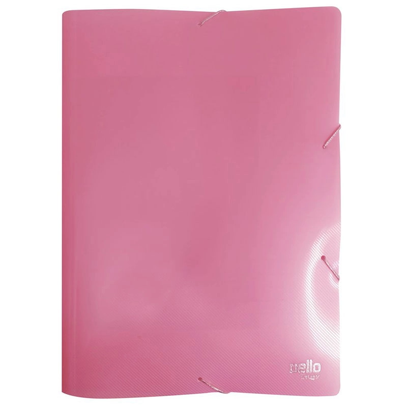 Pasta com aba elástico ofício TopLine Perolizada Rosa 0443.WP - Dello