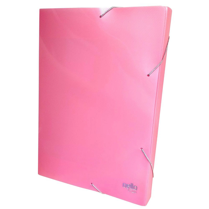 Pasta com aba elástico ofício lombo 40mm TopLine Perolizada Rosa 0446.WP - Dello