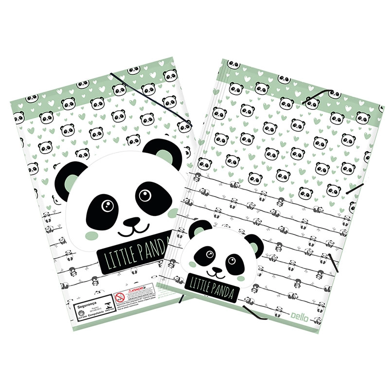 Pasta com aba elástico A4 Panda Verde 0272.02 - Dello