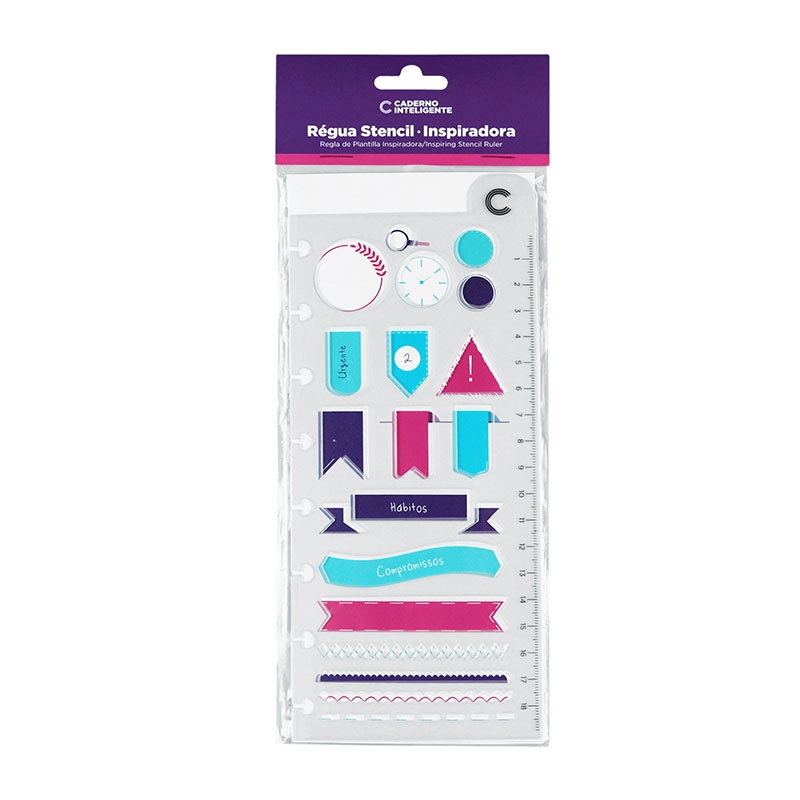 Régua Stencil 19cm CIRE0003 - Caderno Inteligente