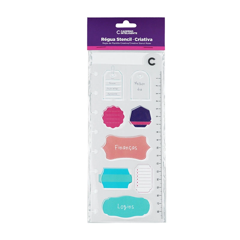 Régua Stencil 19cm CIRE0004 - Caderno Inteligente