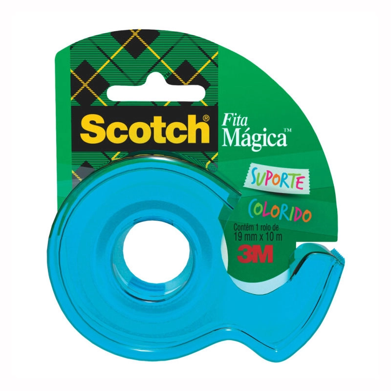 Fita mágica Scotch com suporte Azul 19mmx10m 810 - 3M