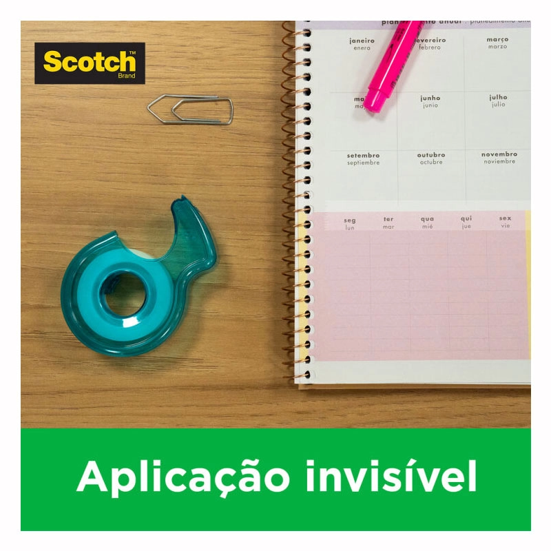 Fita mágica Scotch com suporte Azul 19mmx10m 810 - 3M