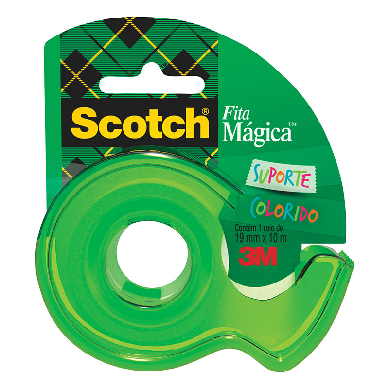 Fita mágica Scotch com suporte Verde 19mmx10m 810 - 3M