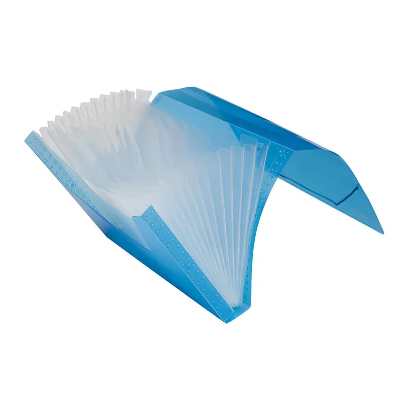 Pasta sanfonada oficio com 12 divisões Azul - Polibras