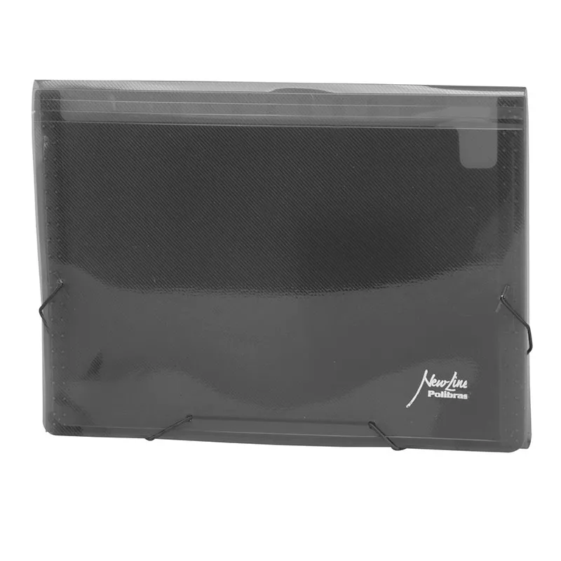 Pasta sanfonada oficio com 12 divisões Fumê - Polibras