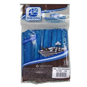 Palito de sorvete Azul com 100 unidades - Theoto