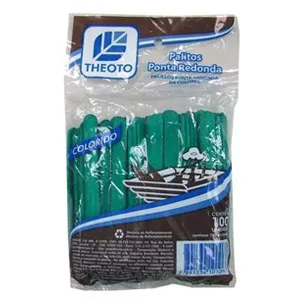 Palito de sorvete Verde com 100 unidades - Theoto