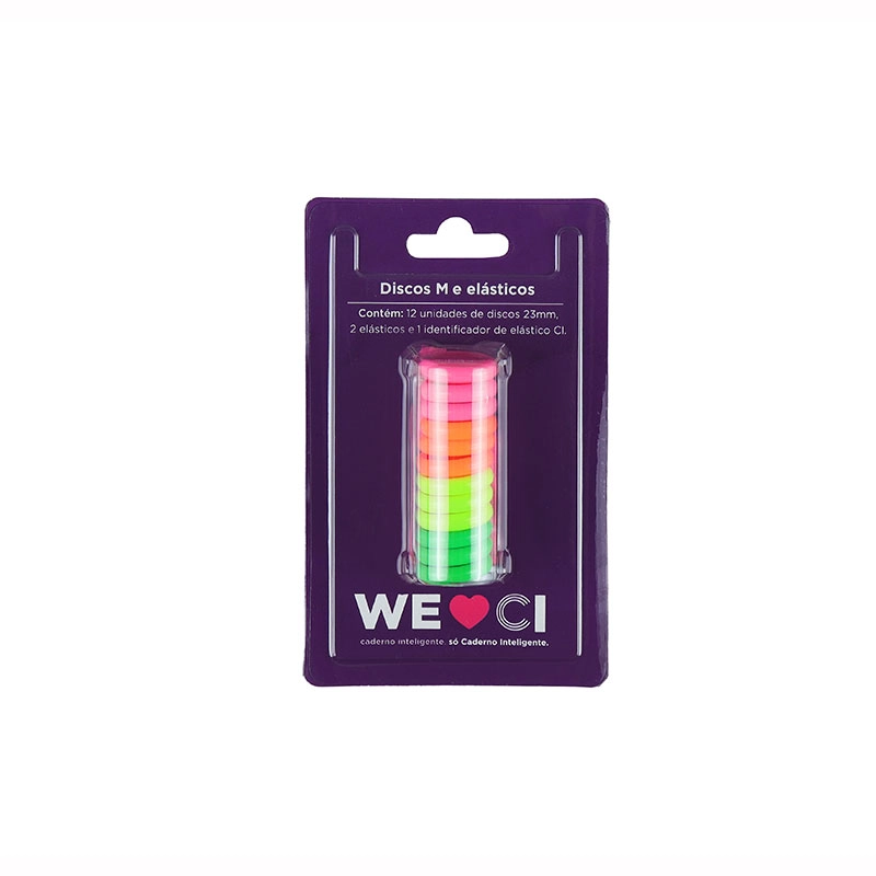 Discos e elástico caderno inteligente Neon Glow 23mm CI231043