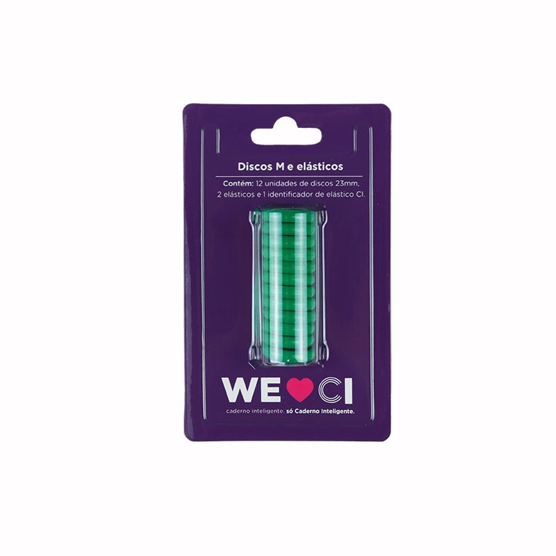 Discos e elástico caderno inteligente Verde Floresta 23mm CI231047