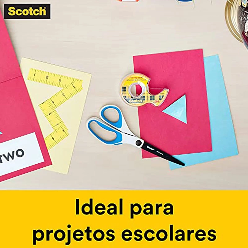 Fita dupla face Scotch com suporte 12,7mm x 6,3m - 3M