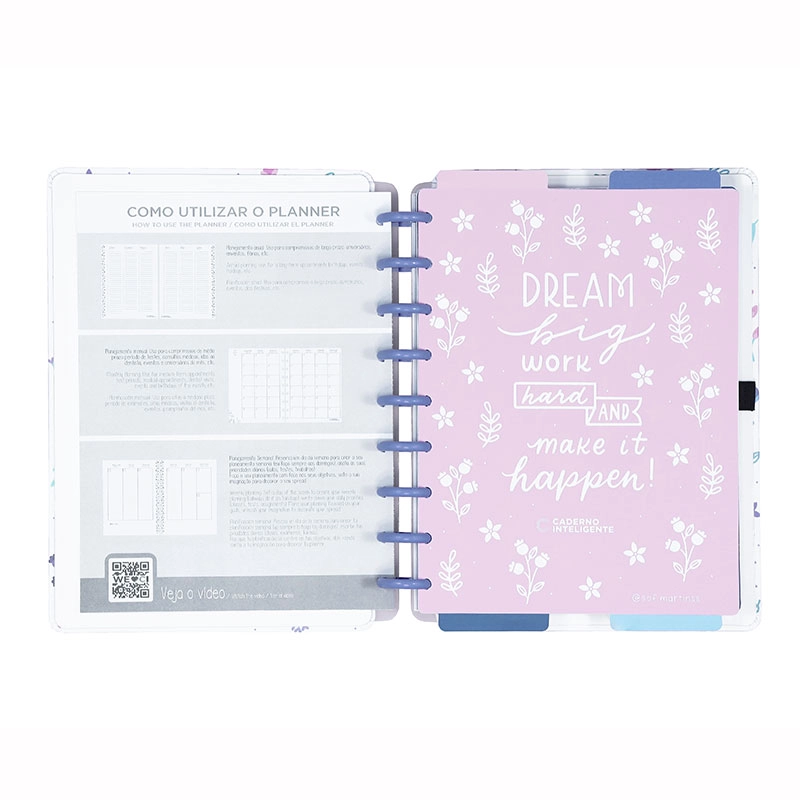 Planner médio Lilac Fields by Sof Martinss - CIMD3123 - Caderno Inteligente