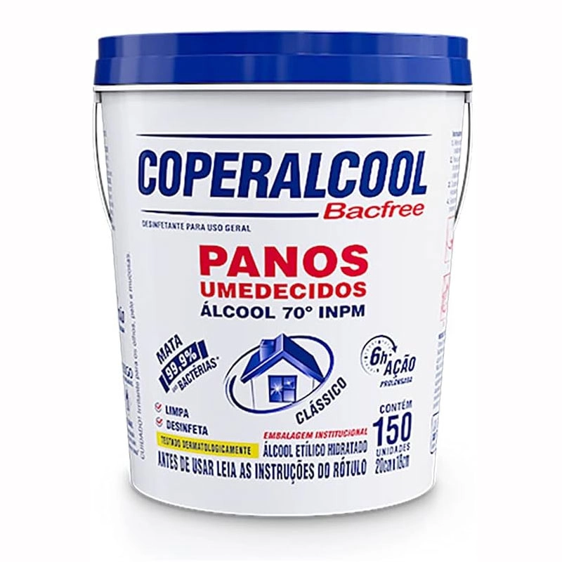 Lenço umedecido antisséptico com 150 unidades - Coperalcool