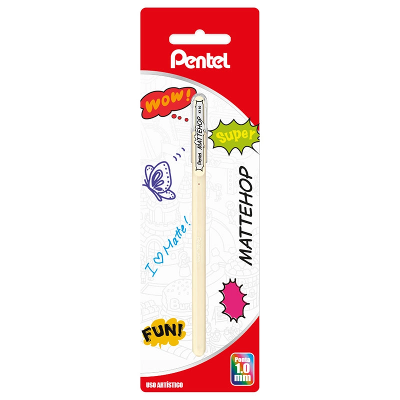 Caneta gel 1.0mm Mattehop Branco Marfim - Pentel