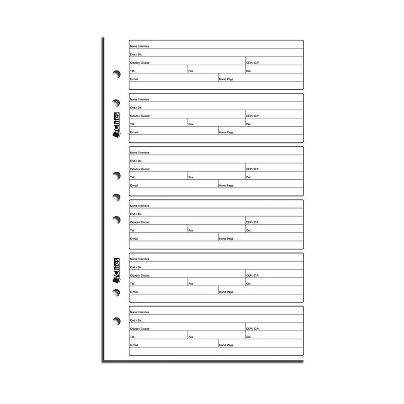 Refil índice telefônico 1702 - com 25 folhas - Chies